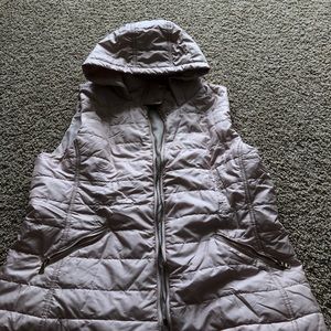 New York & Company Baby Pink Puffy Vest with Hood